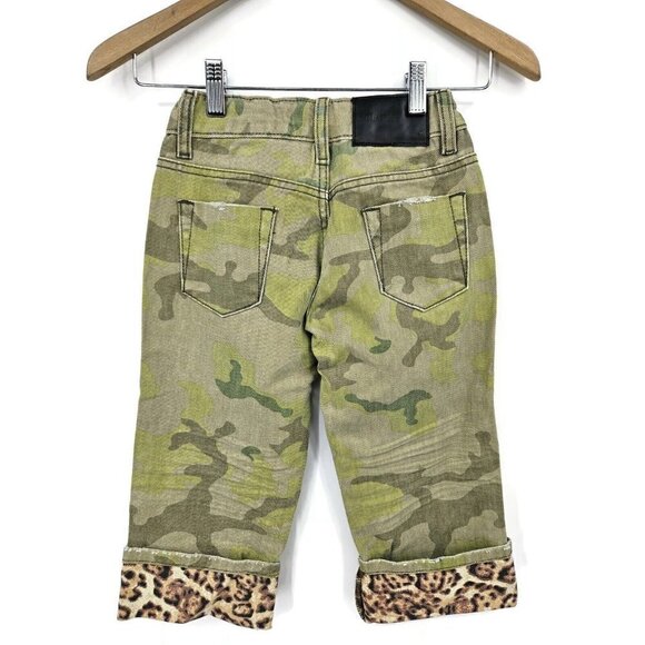 New One Teaspoon Camo Bandits Relaxed Jeans Girls 9-10 Cropped Leopard Pants - Picture 3 of 5